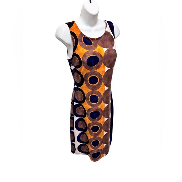 Joseph Ribkoff Modern Geometric Sheath Knit Dress Sz 8 Business Career Stretch - Picture 1 of 6